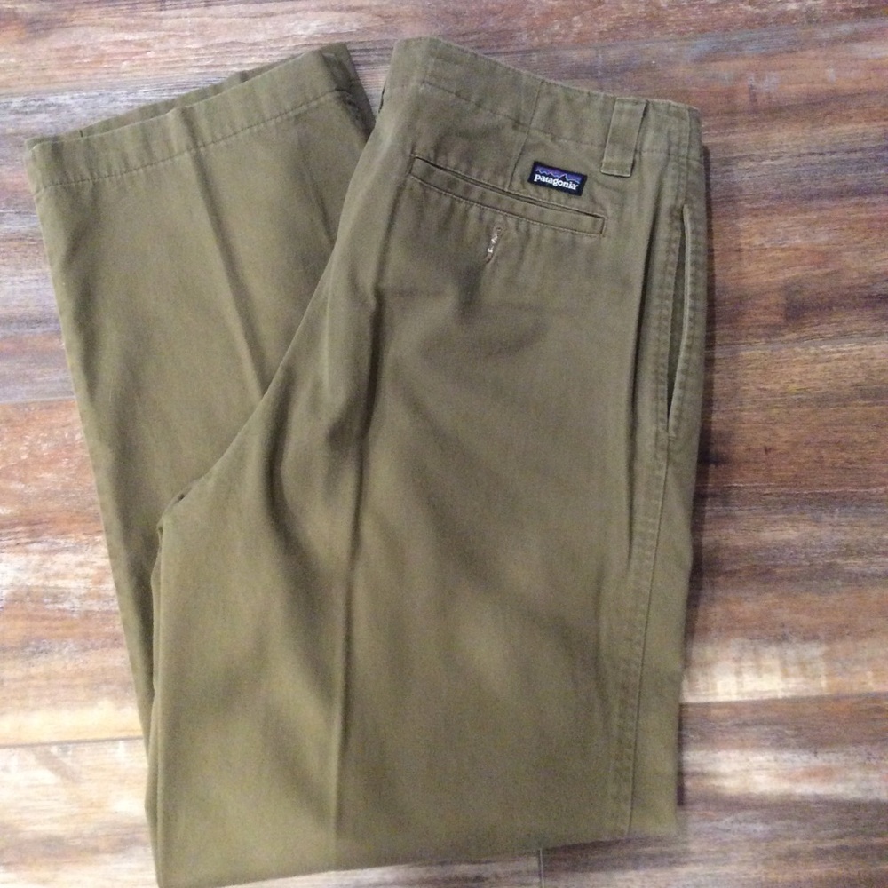 Patagonia Organic Cotton Pants Military Green Button Fly 36